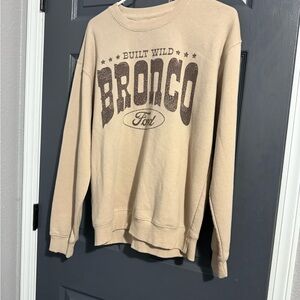Ford Tan Crewneck Sweatshirt Bronco Design